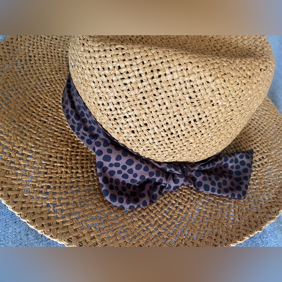 Loft polka dot bow straw fedora size: s/m - Picture 4 of 8